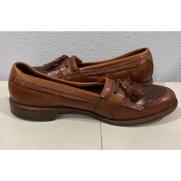 Allen Edmonds Shoes Mens 11 Brown Tassel Loafer Kiltie Leather Woven USA Made main image 10